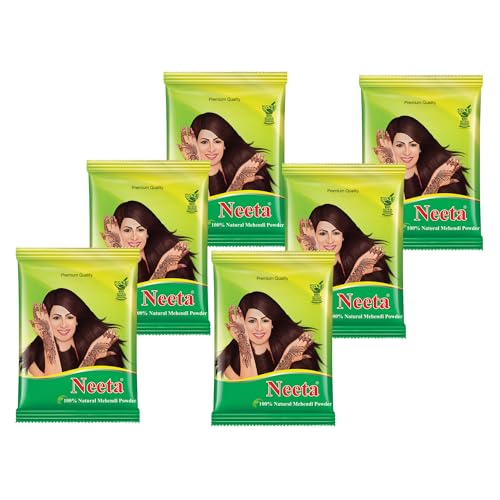 Image of Neeta Mehendi Powder 100g Pack of 6, 100% Natural Henna Mehandi Powder for Hair, Hand & Feet