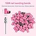 Nail Drill Bits 100 Pcs Sanding Bands for Nail Drill, Nail Tips for Drill Bits Nail Tech, Mix 80#120#180#240# Fine Grit File Sanding Bands for Acrylic Gel Manicures and Pedicure