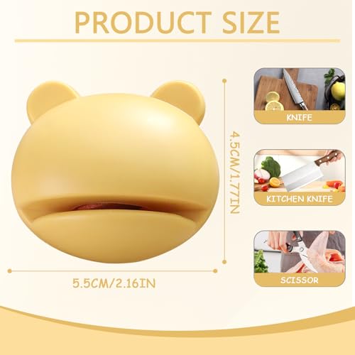 Image of 1PCS Compact Knife Sharpener for Kitchen Use, Small Sharpening Tool with Non Slip Base for Household Cooking and Food Preparation(Yellow,A,F)