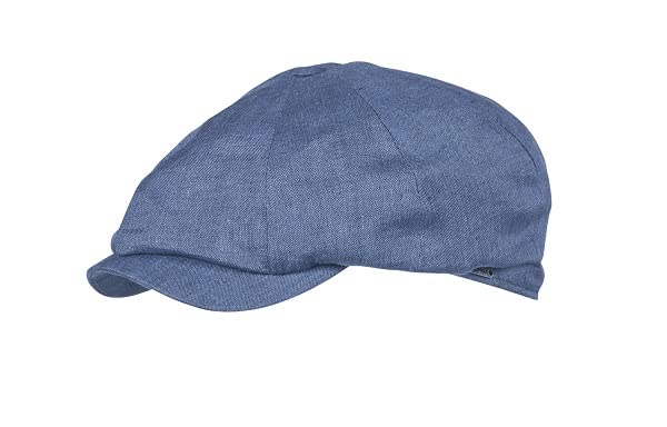 Wigens 100% Linen Newsboy Classic Cap (Blue, 58)