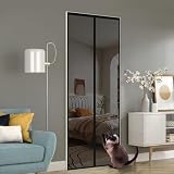 Zanzariera Magnetica Autoadesiva Con Chiusura A Strappo Rete King Kong Per Porte, Protezione Da Graffi Di Animali Domestici Schermo Anti-insetti Per Porte Del Balcone Lavabile(Black,80x190cm)