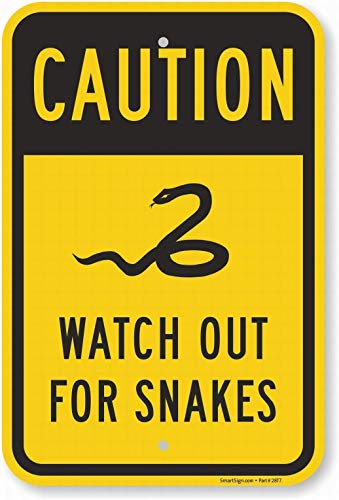 Ylens Safety Sign 8x12 Danger Sign Watch Out for Snakes Wall Art Warning Caution Tin Signs Metal Road Yard Decor