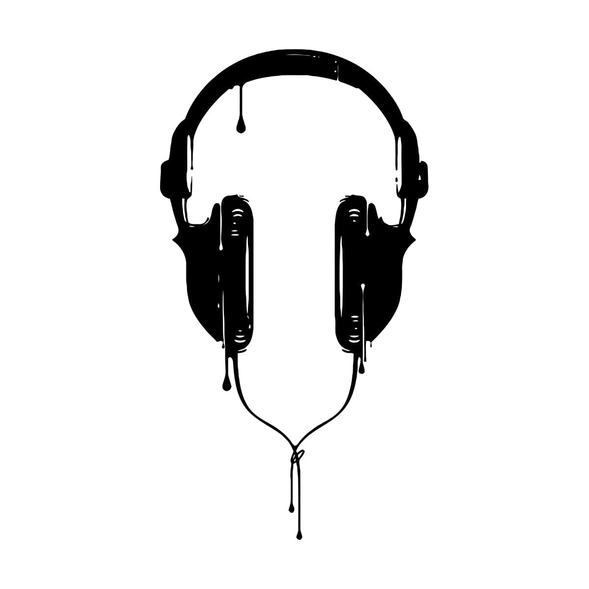 Lzhouting Wall Stickers 0260 Music Wall Decal Vinyl Music Headphones Wall Stickers For Home Bedroom Decoration Decal Removable Music Wall Decor Mural Small - 31X57cm