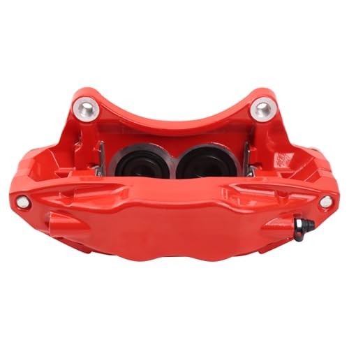 Image of TRQ Performance Front Brake Caliper Set Painted Red Brackets | For 2004-2005 Subaru Impreza