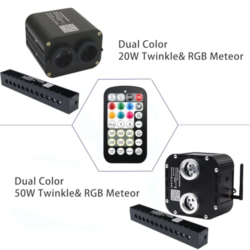 Image of AZIMOM 28keys Remote Controller of Dual ColorTwinkle& Music Mode&RGB Meteor Fiber Optic Starlight Light Kits