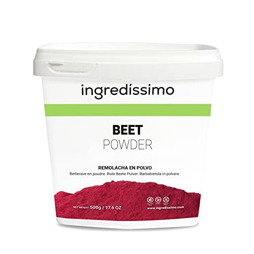 INGREDISSIMO - Remolacha Roja en Polvo, Verdura Seca, Deshidratada y Granulada, Producto Vegano, sin Gluten y sin Azúcar Añadido, Color Rojo Oscuro con Tonos Púrpura, Topping o Dar Textura - 500 g