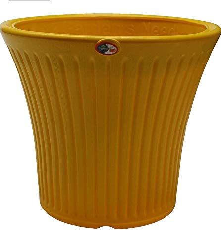 Gardens Need 100% Virgin Plastic Tancy Pot-10 | Set of 4 Planter, (27cm x 24cm x 18cm, Yellow)