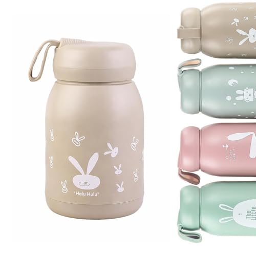 Image of Glassbunny Cute Rabbit Water Bottle for Kids,School & Travel | Leak-Proof, Screw Top Lid | 380ml | Glass Material (Multi Color)