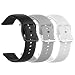 Produktbild Idealeben 3 Stück 20mm Silikon Ersatzband kompatibel für Galaxy Watch Active, Smartwatch Silikon Ersatzarmband Sport Band Weiche Atmungsaktive Armband Unisex Volltonfarbe Silikon (5.5-6.7")