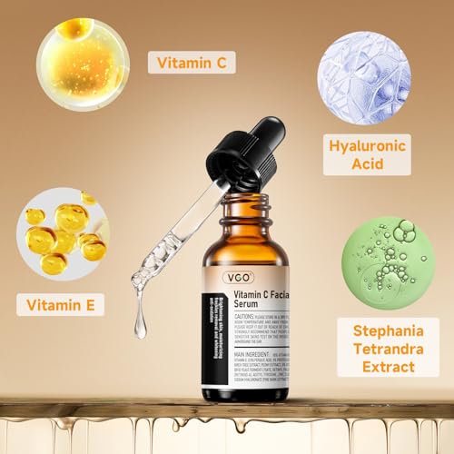 VGO Vitamin C Serum for Face, Facial Serum with Vitamin E & Hyaluronic Acid, Even Skin Tone, Anti-Dark Spots, Fine Lines & Wrinkle (30ml) - Image 3