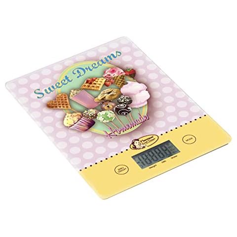 Bestron Digitale Küchenwaage mit LCD-Anzeige, Retro Design, Sweet Dreams, Tragkraft 5 kg, Präzision auf 1 g Cover