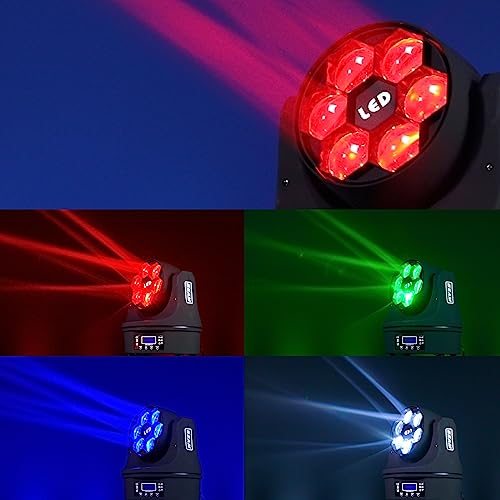 6X15W Mini Bee Eye Moving Head Dj Light, 90W Led Rgbw Stage Light Rotate Beam Spot Effect, Dmx Sound Activated Remote Control For Parties Wedding Bar Church Show (Rgbw 4In1) #TOP1