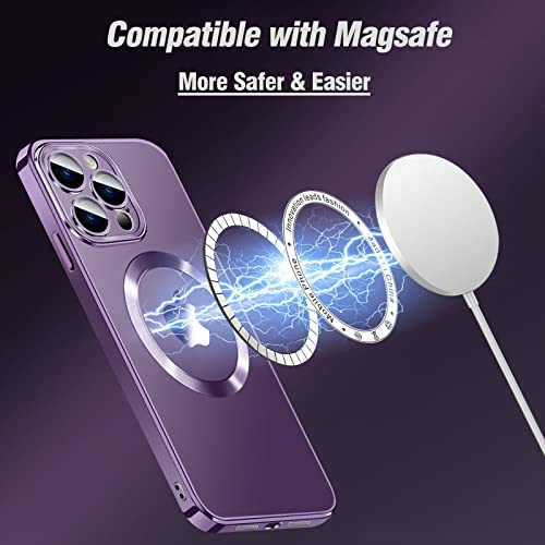 Aowner Magnetic Clear Case For Iphone 11 Pro Case With Camera Lens Protector, Compatible With Magsafe, Non-Yellowing Slim Fit Shockproof Shining For Women Girls Protective Phone Cover,5.8 Inch,Gold #TOP6