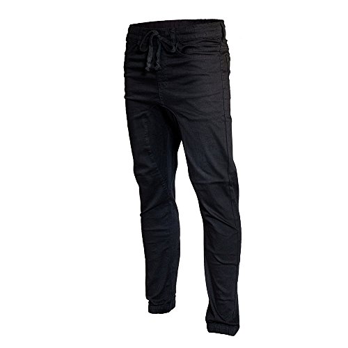 Minimal Clothing Men's Trendy Harem Twill Slim Fit Jogger Pants, Dc-black, Medium2