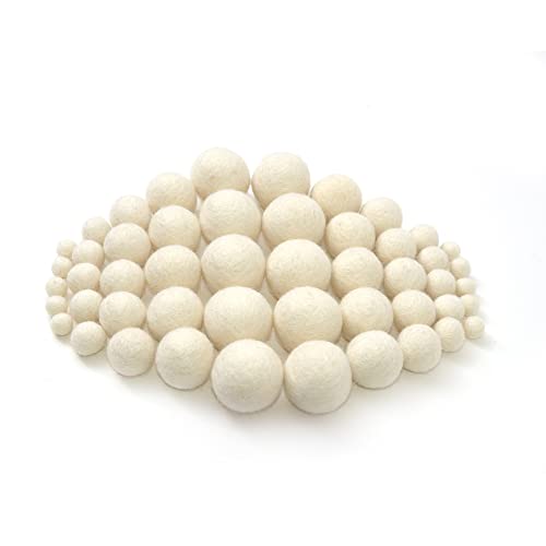 Glaciart Wool Felt Balls Mixed Sizes (50 Pieces)
