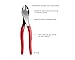 Jonard Tools JIC-2488 High Leverage Diagonal Cutter, Curved head, Dipped Handles