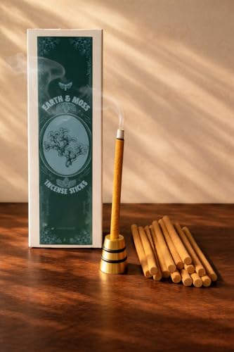 Image of Dhoop Sticks | Refill Pack of 40 Bamboo-Free Compressed Incense for Home & Meditation | Pooja & Rituals (Earth & Moss)