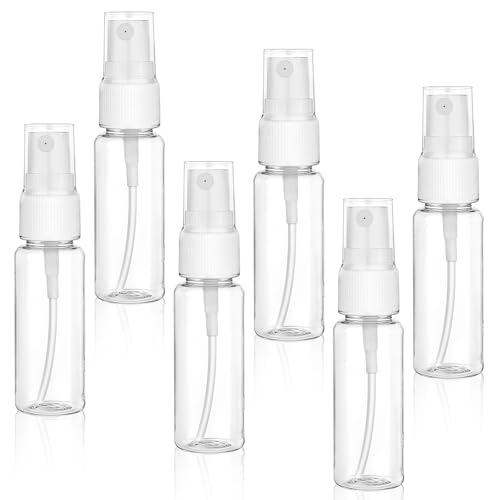 6 Pack Spray Bottle, 20ml Small Plastic Fine Mist Spray Bottles Mini Empty Travel Bottles Small Refillable Liquid Containers for Travel Perfume Cosmetics Cleaning Care