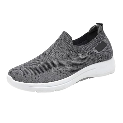 Zapatillas deportivas para hombre, transpirables, ligeras, de malla, suaves, cómodas, para gimnasio, entrenamiento, con espuma viscoelástica, gris oscuro, 38 2/3 EU