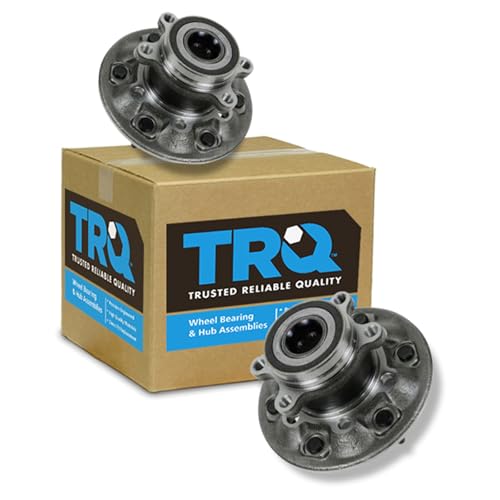 Image of TRQ Front Driver and Passenger Side Wheel Bearing and Hub Assembly Set 2 Piece Compatible with 2009-2012 Chevrolet Colorado 4WD 2009-2012 GMC Canyon 4WD