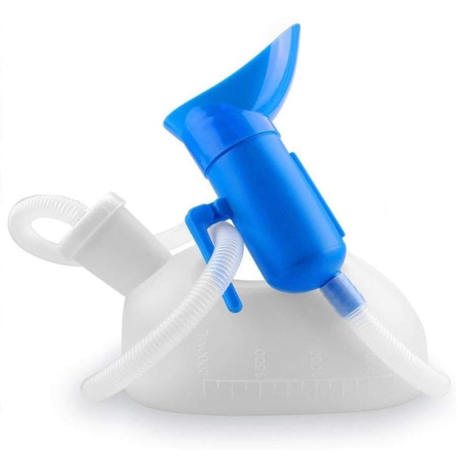 MAKOTOYA どこでもトイレ 尿瓶 排尿器 2000cc 大容量 トイレ 緊急 男女両用 受尿器付き 病院 介護 用 車 用 安楽尿器 サポート 渋滞 旅行 便利 DOKOTOIRE