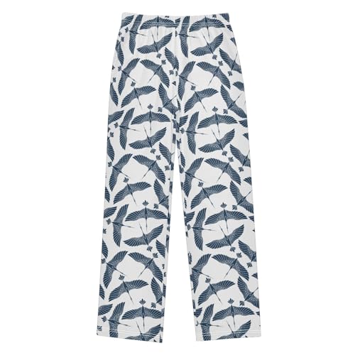 Crane Flying Boys Long Pants Soft Trousers Elastic Waist Kids Lounge Bottoms with Pockets S-XL