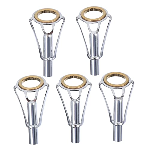 WHAMVOX DIY Fishing Rod Repair Kit 5pcs Stainless Steel Rod Guides Tips for Guides