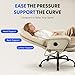 FLEXISPOT 2-in-1 Chaise Lounge Chair Indoor with Wheels Footrest 90-165° Reclining Lumbar Support, Home Office Desk Chairs for Living Room Bedroom Study Working Relaxing, Leather, Beige White