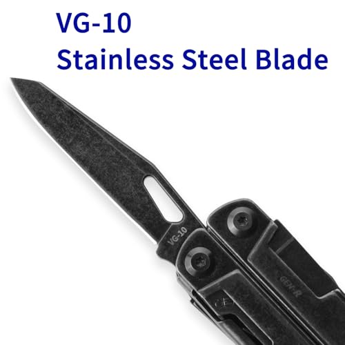 ROCKTOL Gen-R RB Multitool Pliers, VG10 Blade, 27-in-1 Multi-tool, EDC Pocket Knife, Retro Black Finish, Precision Screwdriver, Gut Hook for Hunting, Backpacking, Hiking, Camping - Image 3