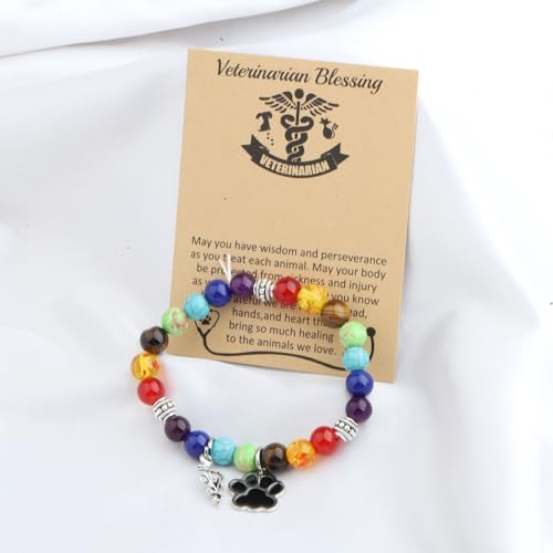 Image of WSNANG Veterinarian Gift Charm Bracelet Veterinary Technician & Student Graduation Gift