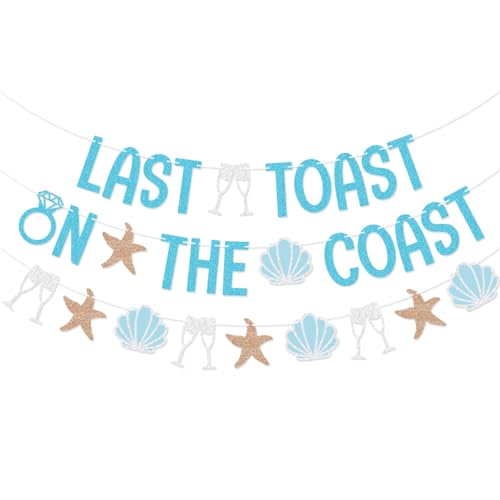 Last Toast on the Coast Bachelorette Party Banner for Beach Bach Coastal Bachelorette Party Decorations