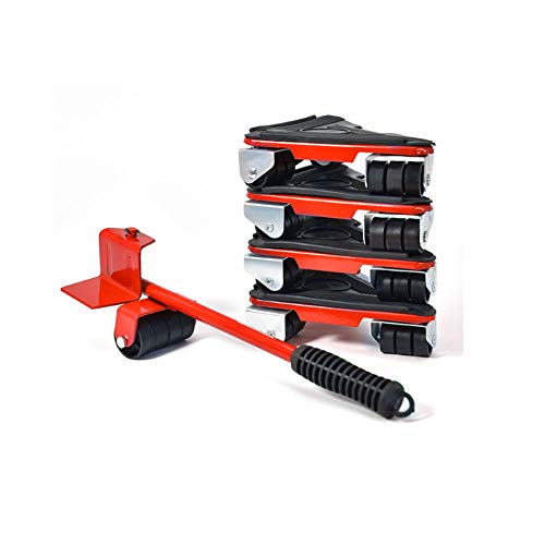 Maya Star Juego de 5 rodillos para mover muebles, herramientas profesionales para levantar muebles, set de herramientas para levantar muebles, carga máxima 400 kg 04