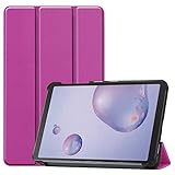SATURCASE PU Cuir Flip Pliable Folio Stand Protecteur Tablette Housse Étui Coque pour Samsung Galaxy Tab A 8.4 (2020) (Violet)