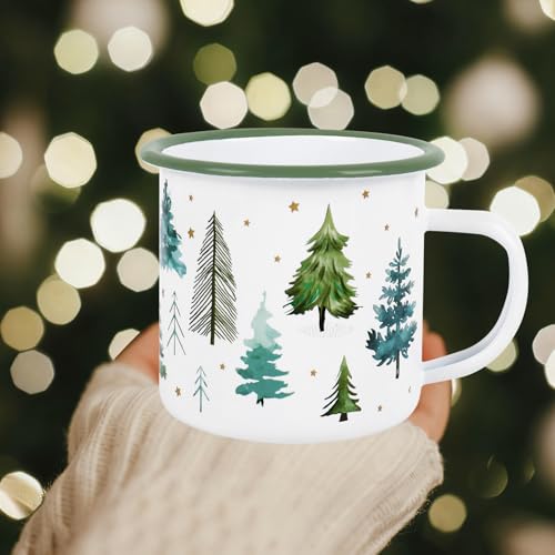 Juego de 2 Mugs de Café Mini Navidad 12oz Acero Esmaltado miniatura 6