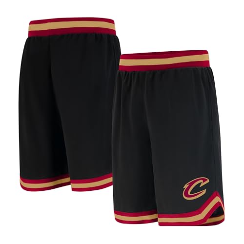Ultra Game UNK NBA Short de Basket pour Homme GSM3547F avec Logo de l'équipe de la NBA tissé en polymaille, Noir, Taille L