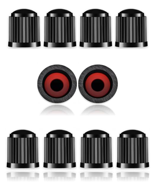 10PCS Dust Caps for Car Tyres Tyre Valve Caps with O-Ring Seal Universal Airtight Tire Valve Stem Cap for Cars SUV Motorcycle Bike & Truck Screw-On Black Cap Premium Universal Stem Dust Covers