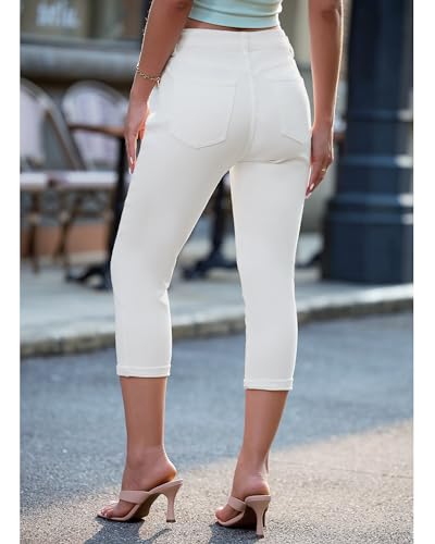 GRAPENT Capris Jeans for Women High Waisted Skinny Stretchy Denim Capri Pants Casual Cropped Jeggings Trousers2
