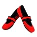 Nufoot Betsy Lou Women's Shoes, Best Foldable & Flexible Flats, Travel & Exercise Shoes, Dance Shoes, Yoga Socks, Indoor Shoes, Slippers, Red, X-Large
