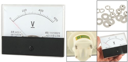 Miniatura 2 de uxcell Nuevo medidor de voltaje de 0-600V DC medidor de voltímetro medidor 44C2