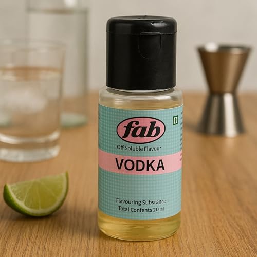 Image of Fab Vodka OS Food Flavour Essence 20ml | Oil Soluble Vodka Flavor for Chocolate, Bakery, Candy & Confectionery | Strong Concentrated Flavoring