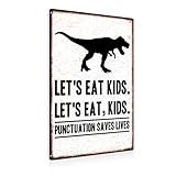 English Teacher Gifts for Male English Teachers Women High Middle School Classroom Decor, Punctuation Saves Lives Tin Sign, Retro Classroom Theme Wall Decor