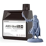 ELEGOO ABS-Like 3.0+ Resina para Impresora 3D Gris 2000g, Resina de Impresión 3D de Alta Resistencia al Calor, Menor Viscosidad y Contracción, Curado UV LCD 405nm para Impresora 3D