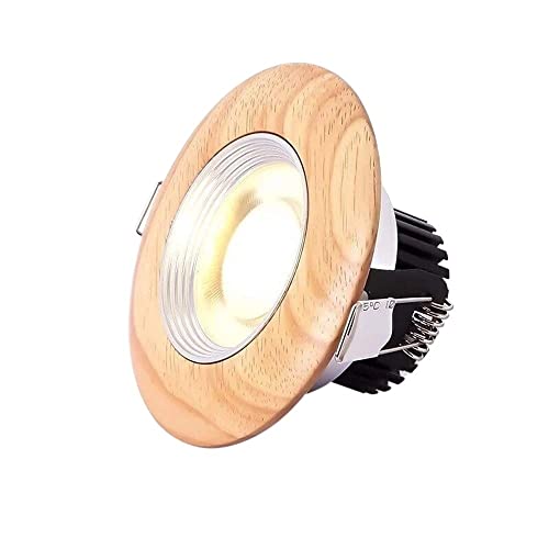 PEHUB 7W Rubber Wood LED Downlight Round Anti-Glare COB Spotlights