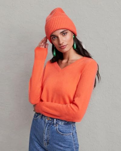 Image of Style Republic Women's 100% Pure Cashmere V-Neck Pullover Sweater | Lightweight Tops, Ultra Soft Feel, Naturally Breathe, Easy Layering, All Day Comfort Wear, Easy Care, Hand Wash Only