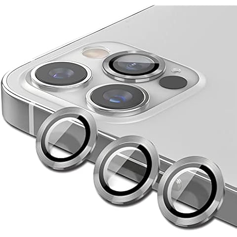 JAGOCY Camera Cover Screen Protector for iPhone 13Pro 6.1 inch iPhone 13 ProMax 6.7 inch, HD Tempered Glass Lens Cover Screen Protector Metal Individual Rings for iPhone 13Pro/ 13 Pro Max, Grey Cover