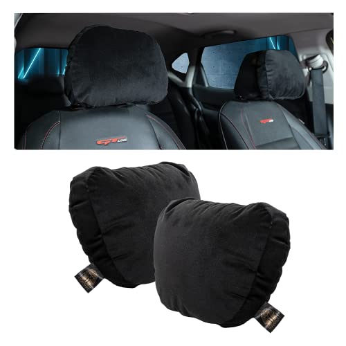 Pharaoh Necktor Universal Maybach Mercedes Style Car Headrest Ultra Soft Pillow for Mercedes Benz Maybach | Premium Suede Material | Luxurious Neck Support | S Class Type Cushion | Set of 2 (Black).