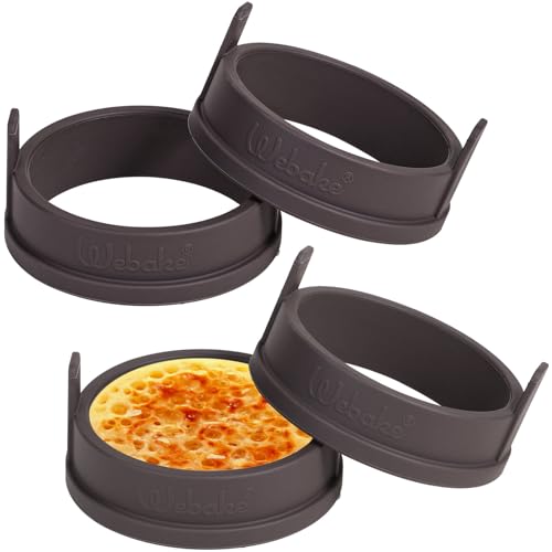 Comparison: Best Silicone Egg Rings 7 Webake Silicone Crumpet Rings Nonstick 3.5 inch Standard Size English Muffin Ring, Egg Rings, BPA-Free, Set of 4