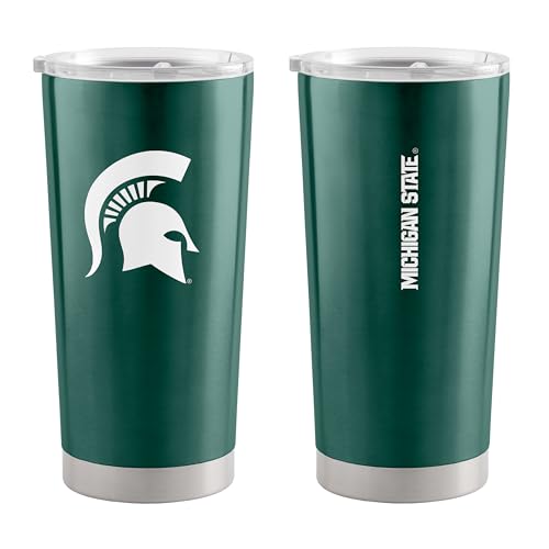 Image of Logo Brands 20 oz Powder Coat Tumbler- Insulated Tumbler with Lid for Water, Iced Tea or Coffee, Smoothie and More