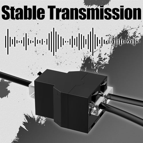 Image of RJ12 6P6C 1 Female to 2 Female Telephone Line Splitters, Uvital Telephone Landline Cable Connector and Separator(Black,2 Pack)