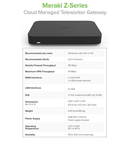 Image of CISCO DESIGNED Meraki Z3 VoIP Teleworker Gateway - Appliance Only